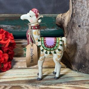 Jim Shore Heartwood  Creek Enesco Christmas Llama Figurine NIB